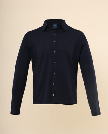 Casaco de Malha em Azul Escuro